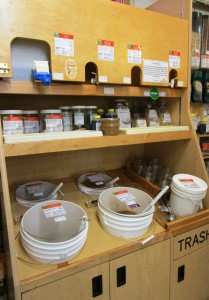 You can get peanut butter, almond butter, coconut oil, olive oil, and more in our bulk department!